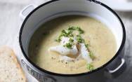 рецепт Рыбный крем суп с шампиньонами и вином
