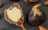 рецепт Пирожные инжиры с марципаном в шоколаде