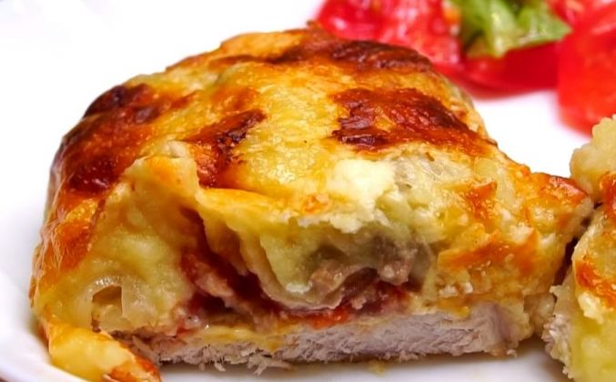 Мясо по французски с картошкой и сыром Натальи Калниной рецепт