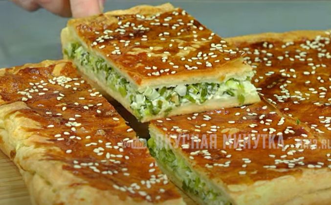 Пирог с яйцом и зеленым луком Кухня Наизнанку рецепт