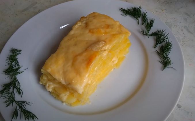 Картофельный гратен с сыром в духовке рецепт