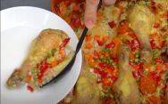 рецепт Куриные ножки с рисом и овощами в духовке