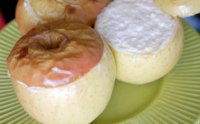 Яблоки фаршированные с творогом запеченные в духовке рецепт