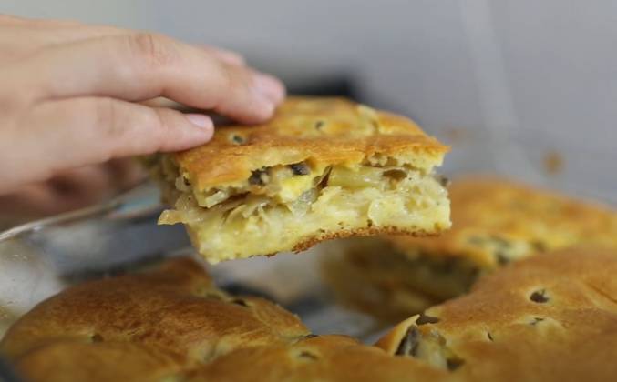 Пирог с грибами и картошкой в духовке рецепт