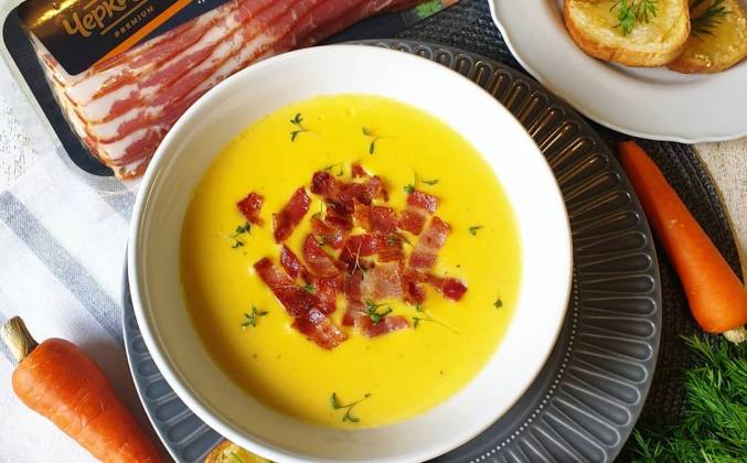 Сырный крем суп с беконом рецепт с фото пошагово