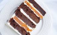 рецепт Бисквитный торт с абрикосами и шоколадом