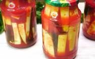 рецепт Кабачки в томатной заливке с чесноком на зиму