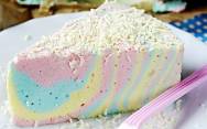 рецепт Домашний радужный торт суфле без выпечки