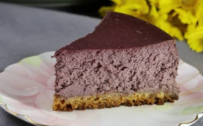 Черничный чизкейк торт с выпечкой в духовке рецепт