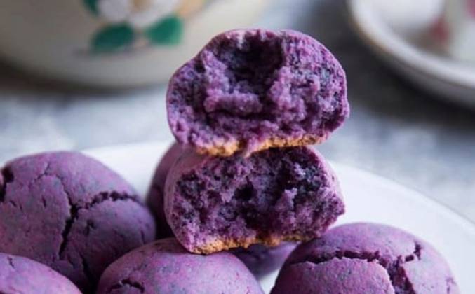 Фиолетовое печенье моти из пюре картофеля рецепт
