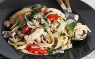 рецепт Спагетти с морепродуктами в сливочном соусе