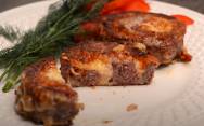 рецепт Мясной рулет из фарша говядины с сыром на сковороде