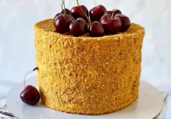 Торт Медовик без раскатки коржей самый вкусный за 30 минут рецепт