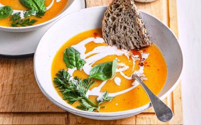 Пряный морковно-тыквенный суп-пюре с чечевицей рецепт