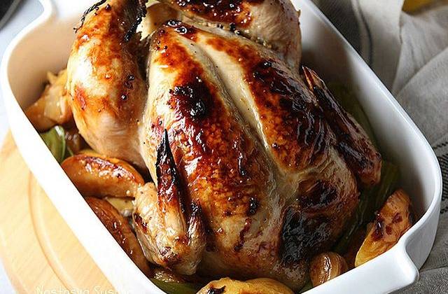 Курица запеченная с айвой в духовке рецепт