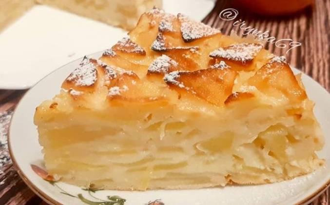 Пирог невидимая шарлотка с яблоками рецепт