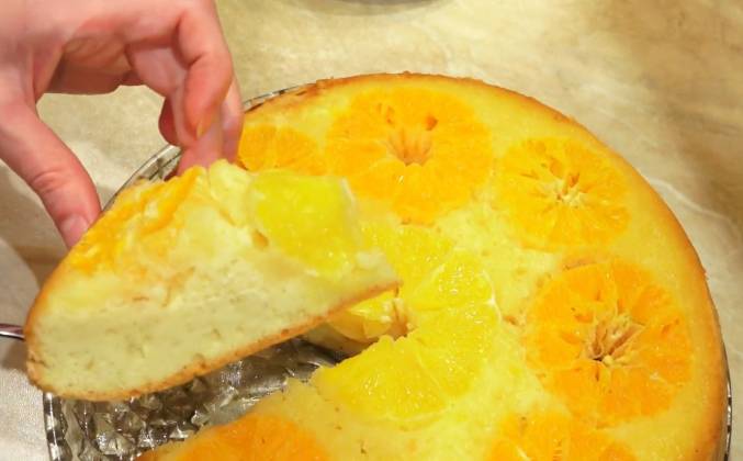 Апельсиновый пирог  мандаринами в духовке рецепт