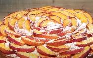 рецепт Пирог с персиками свежими
