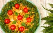 рецепт Турецкий салат с баклажанами, курицей и лавашем