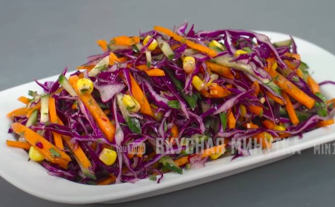 Салат с красной капустой и кукурузой - пошаговый рецепт с фото на aikimaster.ru