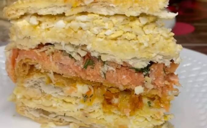 Слоеный закусочный торт с грибами — рецепт с фото пошагово