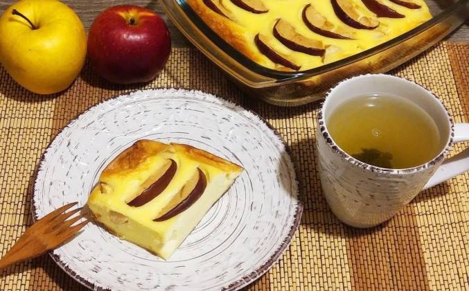 Творожная запеканка с яблоками в духовке рецепт