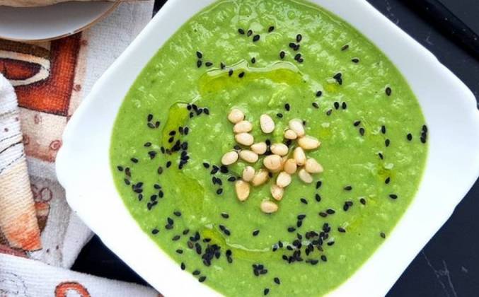 Зеленый суп пюре из горошка и брокколи рецепт