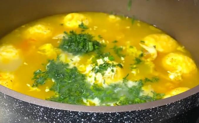 Куриный суп с сырными шариками и картофелем рецепт