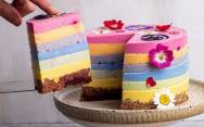 рецепт Цветной торт Радужный с натуральными красителями