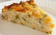 рецепт Заливной пирог с яйцами и зеленым луком и сыром