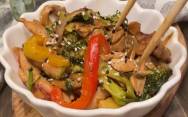 рецепт Курица с грибами и овощами по азиатски