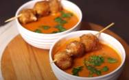 рецепт томатный суп пюре с сырными шариками