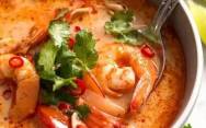 рецепт Тайский суп том ям с креветками
