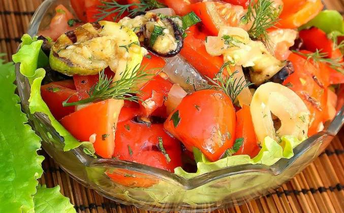 Салат из овощей на гриле рецепт