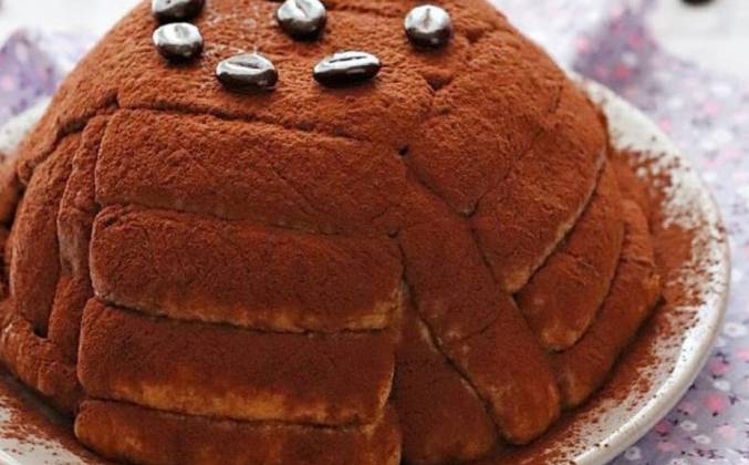 Торт Цукотто с печеньем, сливками, маскарпоне и кофе рецепт