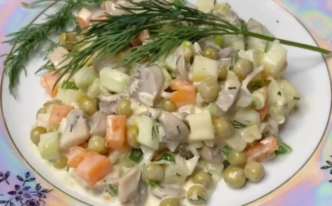 Постный салат оливье с грибами шампиньонами рецепт
