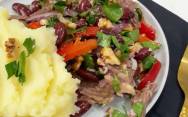 рецепт Грузинский салат Тбилиси с красной фасолью и говядиной