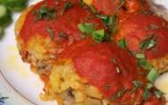 рецепт Постные тефтели с грибами и рисом с томатной пастой