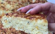 рецепт Капустный пирог из лаваша заливной с сыром и молоком в духовке
