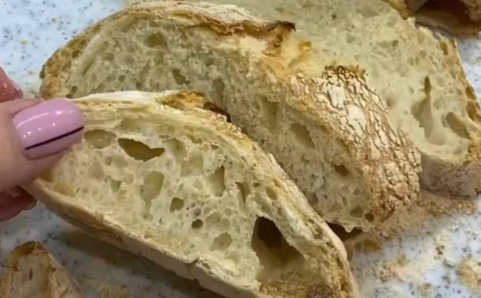 Видео Ленивый чиабатта хлеб без замеса рецепт