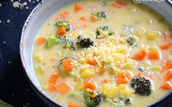Сырный суп с брокколи на молоке рецепт