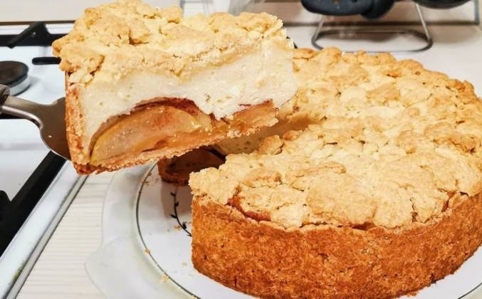 Яблочный пирог с творогом и манкой очень вкусный рецепт