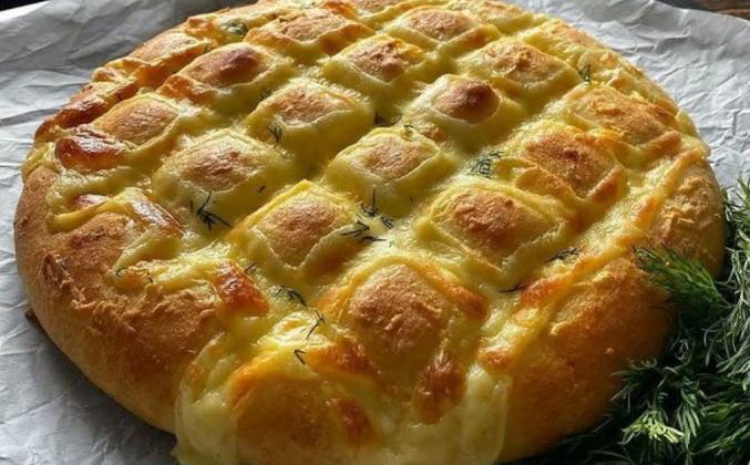 Хлеб лепешка с сыром и зеленью рецепт