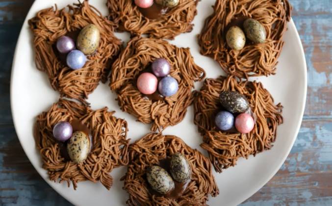 Шоколадное печенье Пасхальное гнездо своими руками рецепт