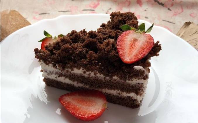 ПП торт кофейный с кремом из творога и йогурта рецепт