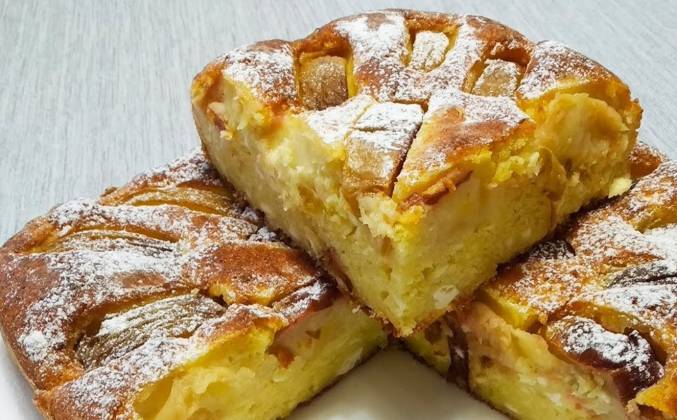 Творожный пирог с яблоками в духовке рецепт