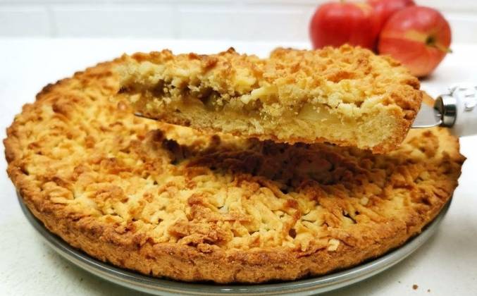 Песочный пирог с яблоками в духовке рецепт