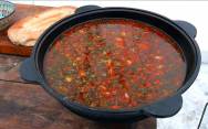 рецепт Суп харчо в афганском казане на костре