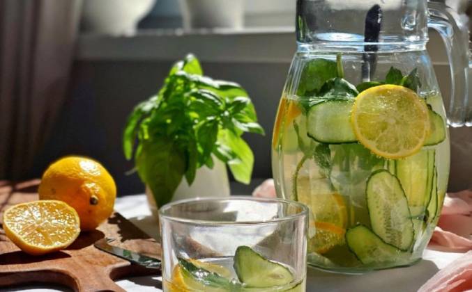 Домашний лимонад с огурцом и базиликом рецепт
