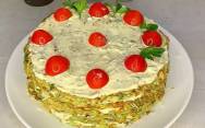 рецепт Кабачковый торт с помидорами и сыром под майонезом
